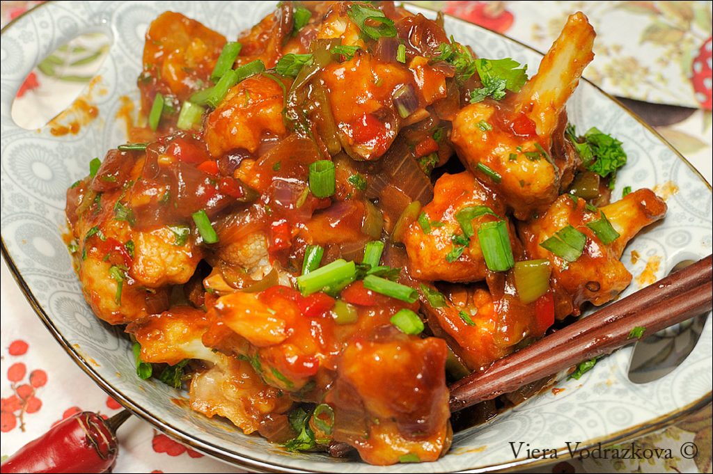 Manchurian Gobi cavolfiore in salsa piccante