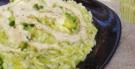 Risotto verde con salsa di nocciole