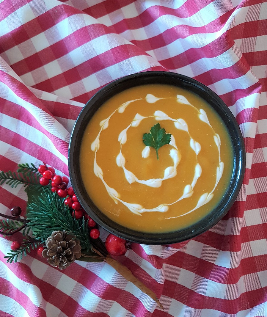 Vellutata di zucca e lenticchie rosse
