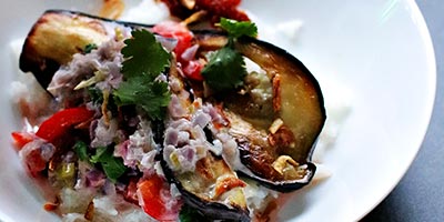 Melanzane in aromatica salsa al cocco