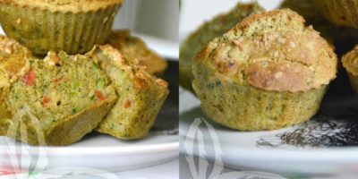 Muffin salati con zucchine e basilico