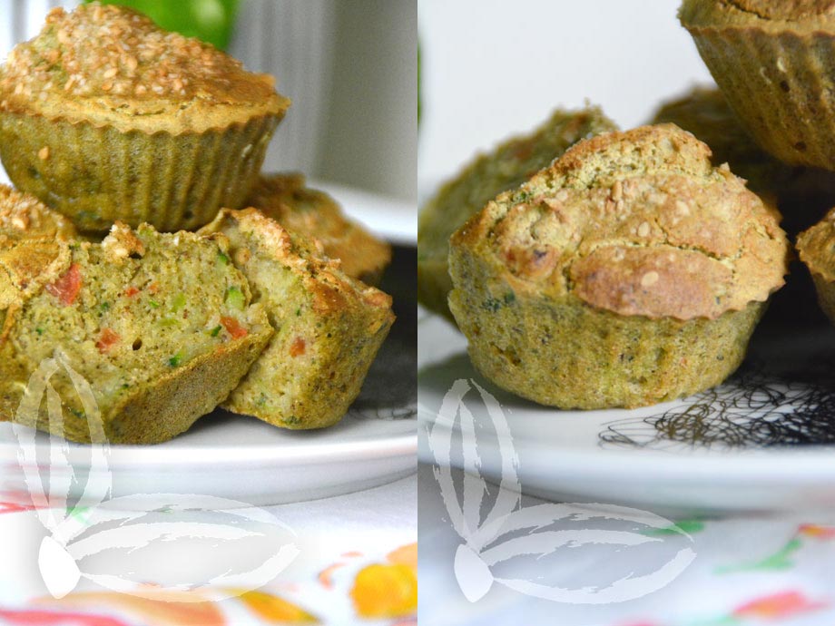 Muffin salati con zucchine e basilico