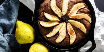 Focaccia dolce cioccolato e pere