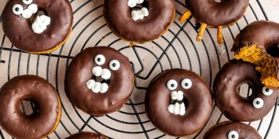 Halloween donuts alla zucca vegan