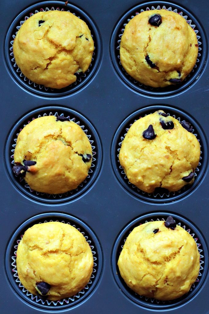 Muffin con zucca e gocce di cioccolato