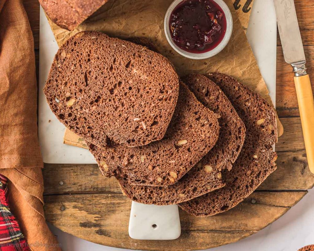 Pane al cacao e noci senza impasto