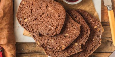 Pane al cacao e noci senza impasto