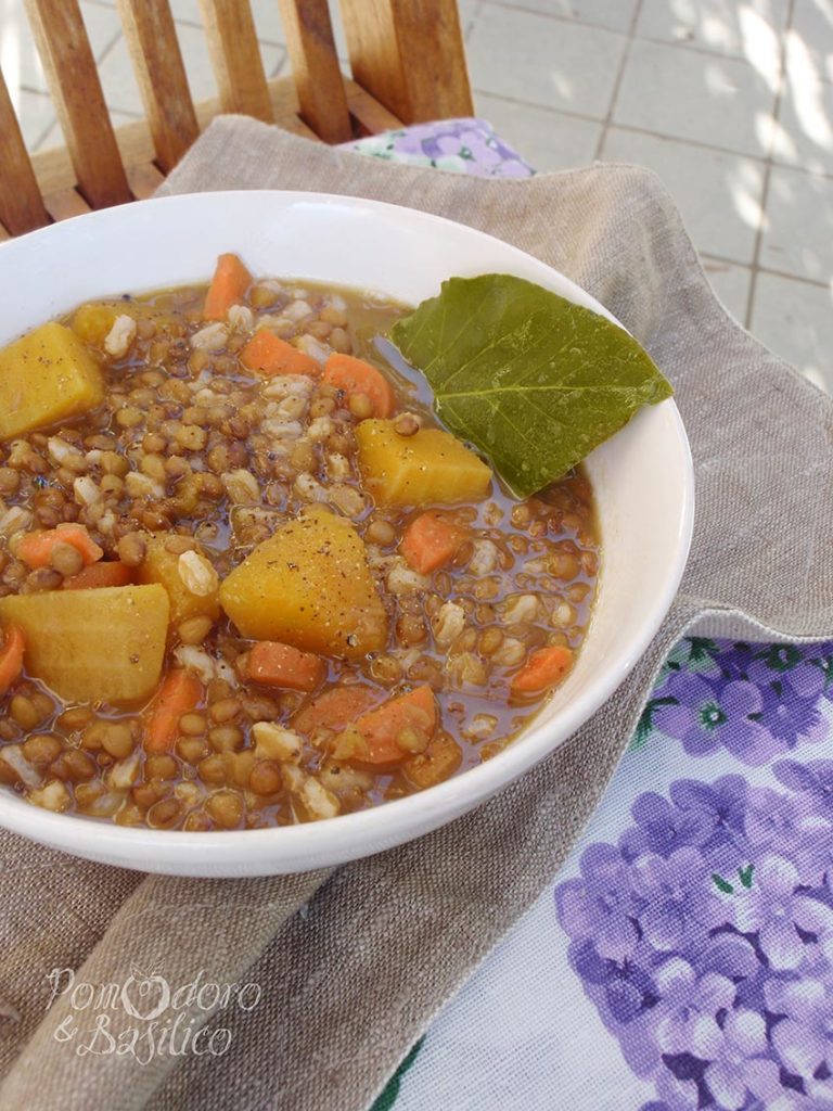 Zuppa di lenticchie e zucca