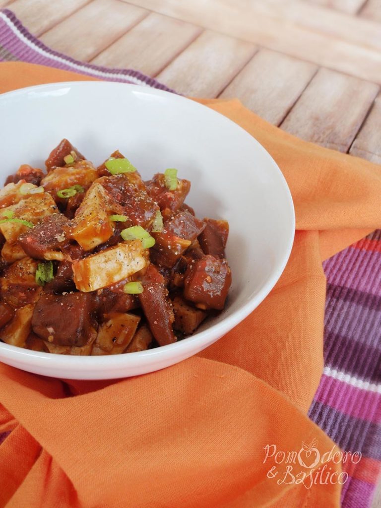 Tofu saltato con melanzane