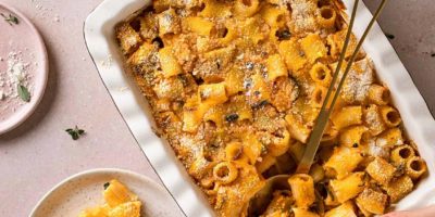 Pasta al forno vegan alla zucca