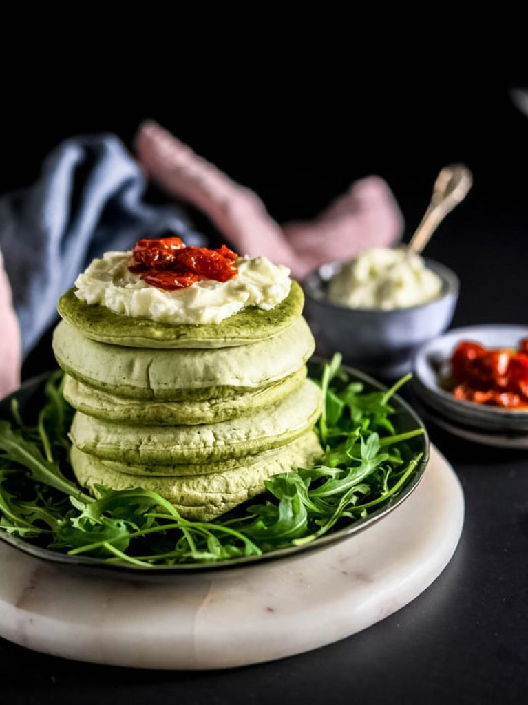 Pancake salati alla rucola