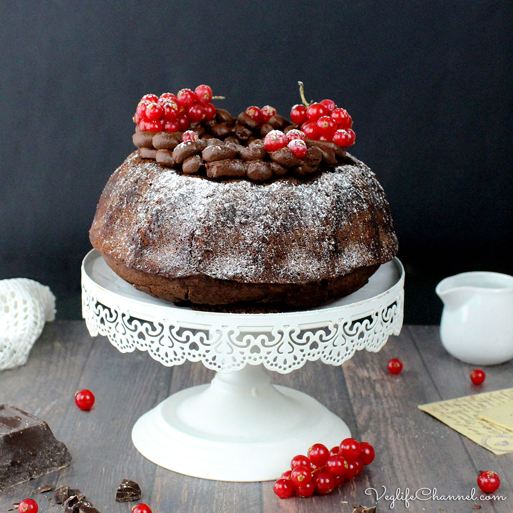 Bundt cake con ganache al cioccolato (vegan senza glutine)