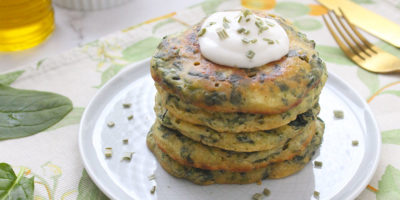 Pancakes salati agli spinaci (vegan senza glutine low carb)