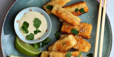 Tofu croccante con salsa al miso e lime