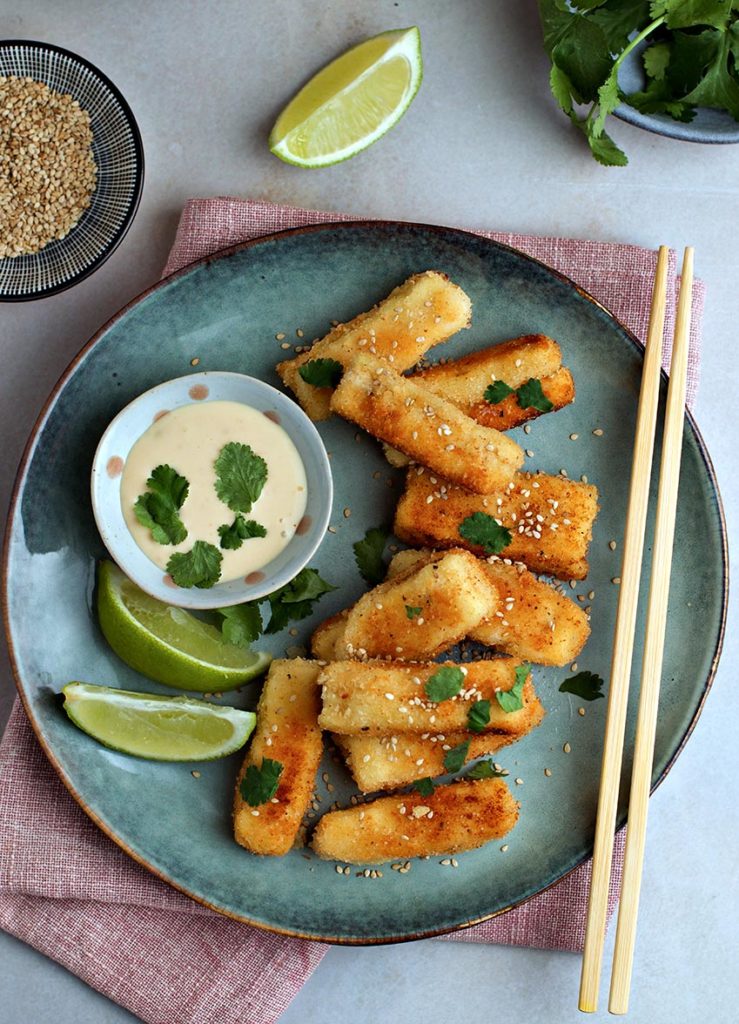 Tofu croccante con salsa al miso e lime