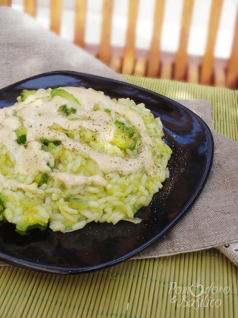 Risotto verde con salsa di nocciole