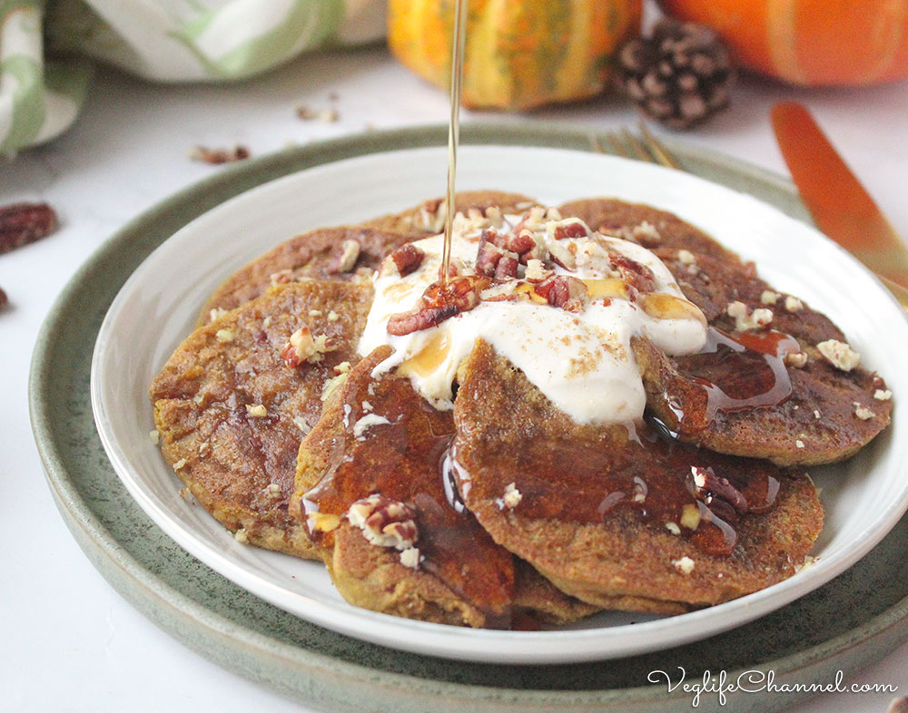 Pancakes alla zucca (vegan, senza glutine)