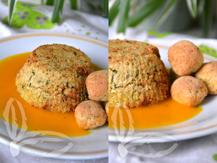 Sformatini di quinoa e cavolfiore con crema di zucca