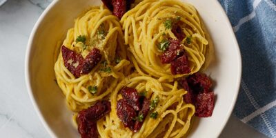 Carbonara vegan di zucca