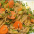 Spaghetti integrali con carote e porri speziati